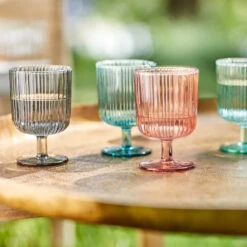 Butlers -Butlers butlers 6x weinglaser mit rillen 250ml chelsea in pastellorange 1