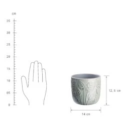 Blumentopf Ø14cm LEAVES In Salbei -Butlers butlers blumentopf o14cm leaves in salbei 3