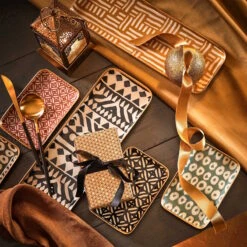 Dekotablett L 33 X B 12cm PATTERY In Gelb -Butlers butlers dekotablett l 33 x b 12cm pattery in gelb 1