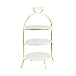 Etagere 3-stufig Höhe 65cm MARBLE In Weiß -Butlers butlers etagere 3 stufig hohe 65cm marble in weiss 2