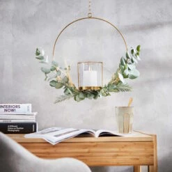 Hängedeko-Ring Mit Glaseinsatz Ø40cm LUNA In Gold -Butlers butlers hangedeko ring mit glaseinsatz o40cm luna in gold 1