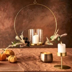 Hängedeko-Ring Mit Glaseinsatz Ø40cm LUNA In Gold -Butlers butlers hangedeko ring mit glaseinsatz o40cm luna in gold 4