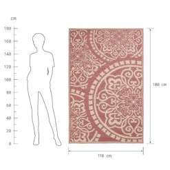 In- & Outdoor-Teppich Floral L 180 X B 118cm COLOUR CLASH In Hellrot-Creme -Butlers butlers in and outdoor teppich floral l 180 x b 118cm colour clash in hellrot creme 2