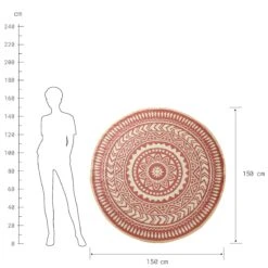 In- & Outdoor-Teppich Ø150cm COLOUR CLASH In Hellrot-Creme 8 In- & Outdoor-Teppich Ø150cm COLOUR CLASH In Hellrot-Creme -Butlers butlers in and outdoor teppich o150cm colour clash in hellrot creme 2