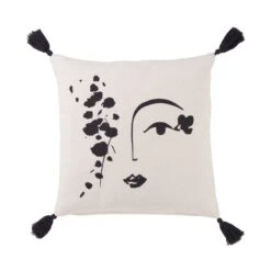 Kissen Line Art L 50 X B 50cm MUSE In Natur-Schwarz