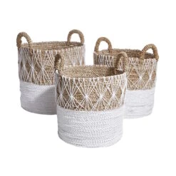 Korb Ø36cm WHITE BEACH In Natur-Weiß -Butlers butlers korb o36cm white beach in natur weiss 4