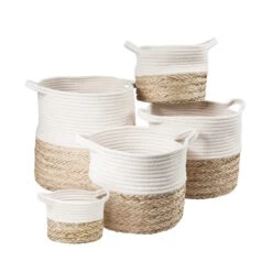 Korb Rund Ø35cm COTTON BRAID In Natur-Weiß -Butlers butlers korb rund o35cm cotton braid in natur weiss 3