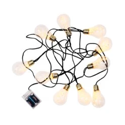 LED Lichterkette Mit Naturseil 10 Lichter, Batteriebetrieben BULB LIGHTS In Schwarz -Butlers butlers led lichterkette mit naturseil 10 lichter batteriebetrieben bulb lights in schwarz 1