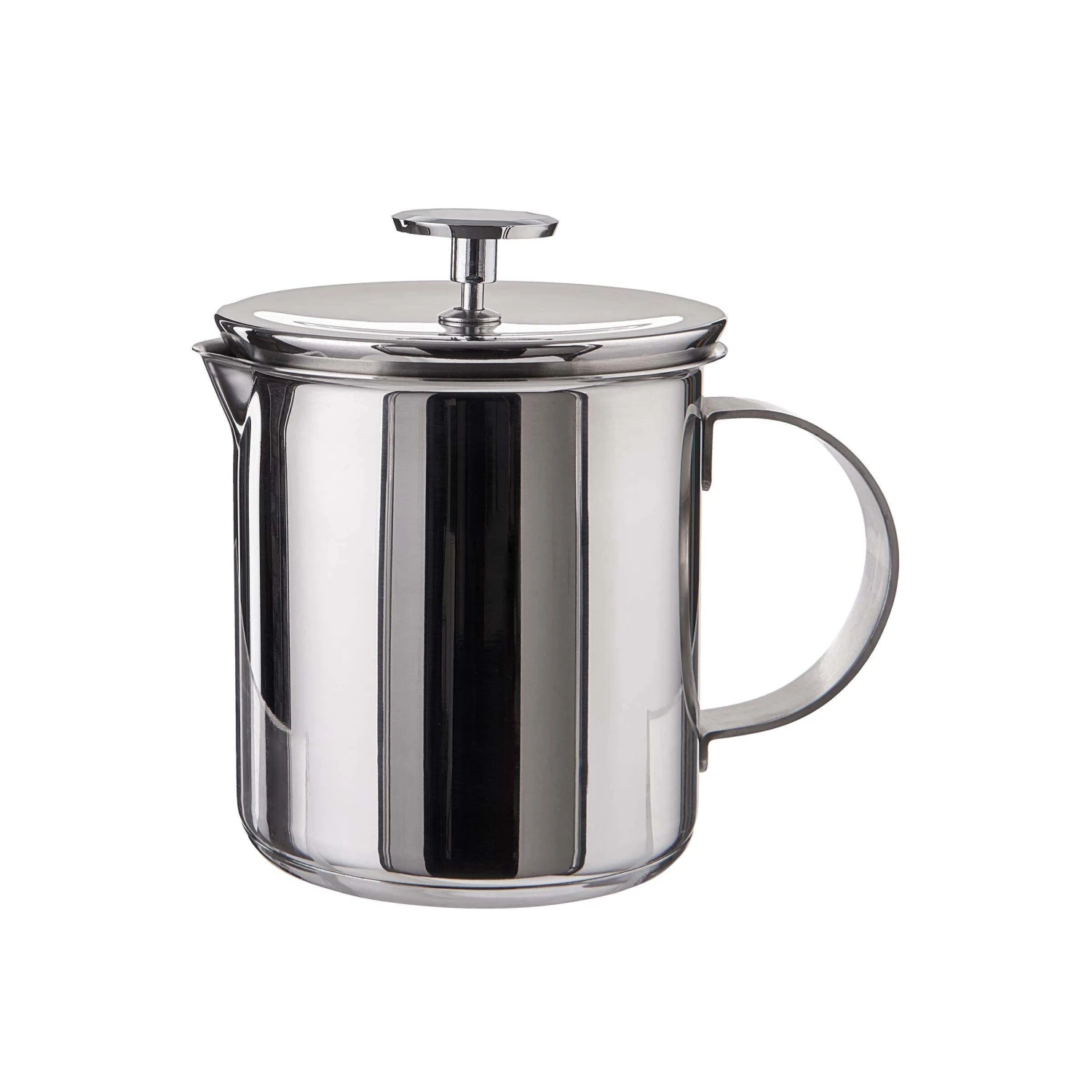 Manueller Milchaufschäumer 400ml MILK MASTER In Silber 3 Manueller Milchaufschäumer 400ml MILK MASTER In Silber