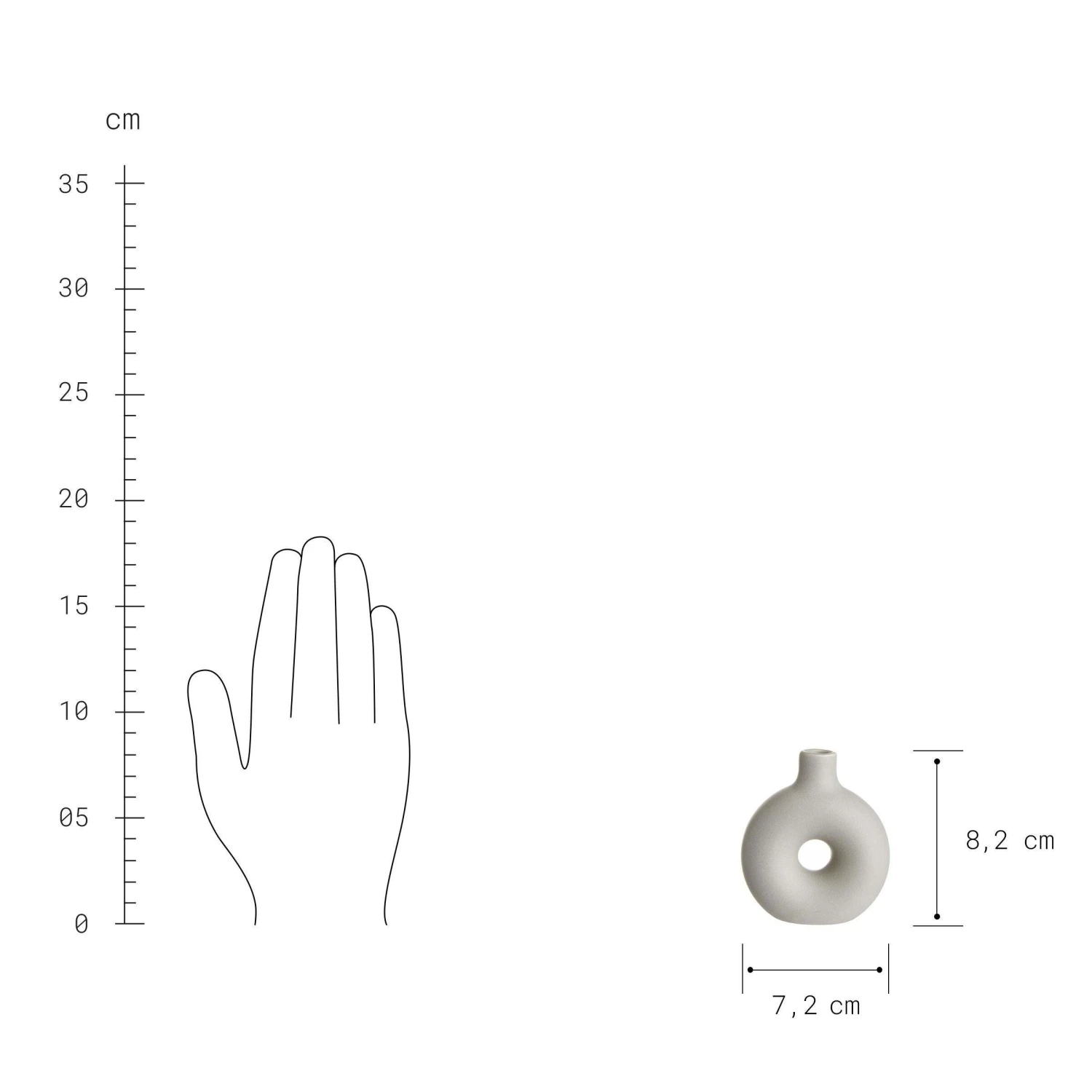 Mini Vase Höhe 8cm LOOPY In Hellgrau 6 Mini Vase Höhe 8cm LOOPY In Hellgrau – Bild 4