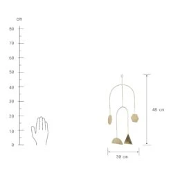 Mobile 4 Ornamente Länge 48cm PEACEFUL HOME In Gold -Butlers butlers mobile 4 ornamente lange 48cm peaceful home in gold 2