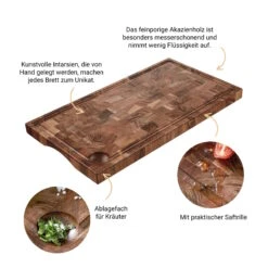 Schneidebrett Mit Saftrille Und Intarsien L 50 X B 27cm ACACIA In Braun -Butlers butlers schneidebrett mit saftrille und intarsien l 50 x b 27cm acacia in braun 2