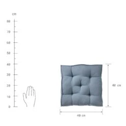 Sitzkissen L 40 X B 40cm SOLID In Blau 9 Sitzkissen L 40 X B 40cm SOLID In Blau -Butlers butlers sitzkissen l 40 x b 40cm solid in blau 3