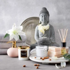 Statue Mit Kerzenteller Höhe 46cm BUDDHA In Grau -Butlers butlers statue mit kerzenteller hohe 46cm buddha in grau 1