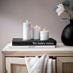 Teelichthalter-Set 3-tlg. MARBLE In Weiß -Butlers butlers teelichthalter set 3 tlg marble in weiss 1